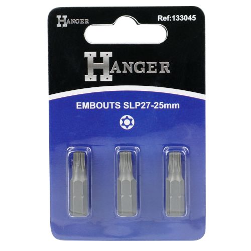 Carte de 3 embouts &eacute;toile perc&eacute;e TTX27 longueur 25 mm HANGER 133045 photo du produit Secondaire 4 L