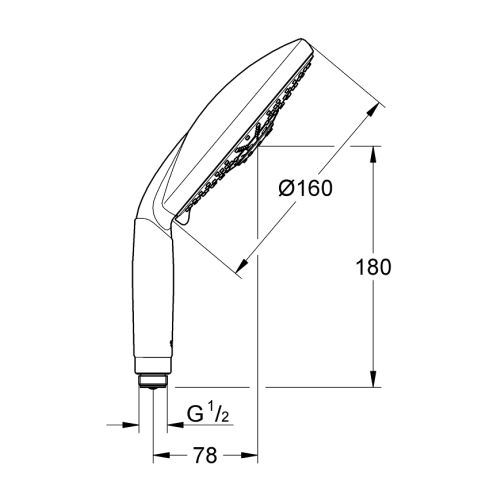 Douchette à main 4 jets RAINSHOWER CLASSIC 160mm GROHE 28765-000 pas cher Secondaire 1 L