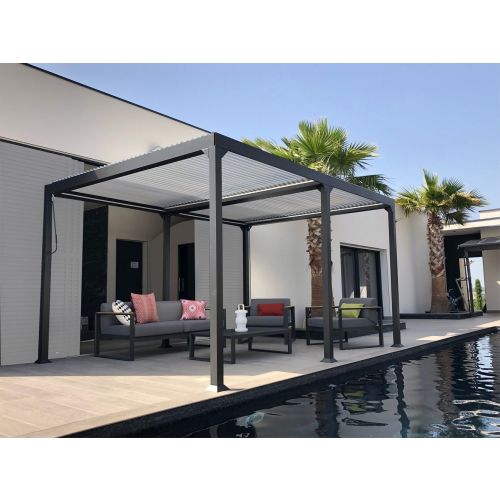 Pergola bioclimatique GAIA 3 x 4 m gris anthracite COULEURS DU MONDE GAIA1807 photo du produit Secondaire 1 L