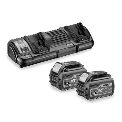 Pack de 2 batteries XR FLEXVOLT 18V/54V 6Ah/2Ah Li-Ion + chargeur double - DEWALT - DCB132T2-QW pas cher Principale L