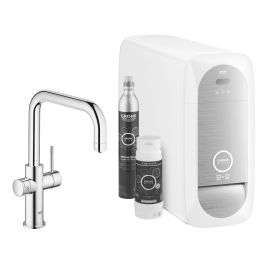 Kit de démarrage - Mitigeur bec U GROHE Blue Home Chromé installation incluse - GROHE - 31456001 pas cher Principale M