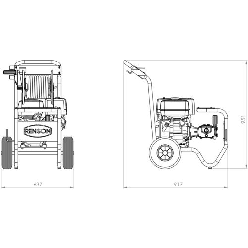 Nettoyeur haute pression thermique 9 kW Booster 250 bar 15 l/min RENSON 142373 photo du produit Secondaire 1 L