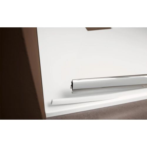 Paroi de douche MACAO sans seuil 155-172cm blanc transparent côté droite - KINEDO - PA650BTNED pas cher Secondaire 1 L