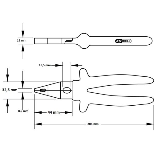 Pince universelle 1000 V 205 mm KS TOOLS 117.1712 photo du produit Secondaire 1 L