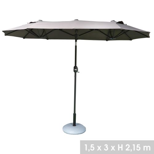 Parasol double 3x1,5xH2,17m gris anthracite - 153106 pas cher Principale L