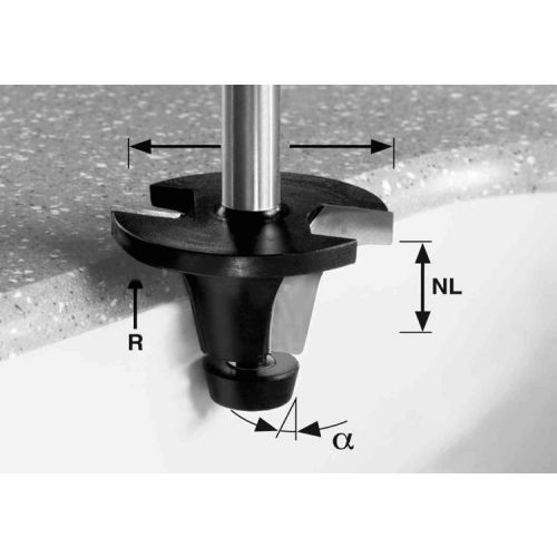 Fraise à rainurer HW R6.35/25/6° SS S12 - FESTOOL - 492671 pas cher