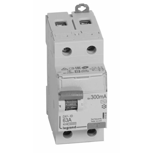 Interrupteur différentiel DX³-ID 2P 230V 63A type AC 300mA - LEGRAND - 411526 pas cher Principale L