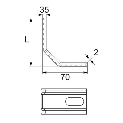 Equerre de fixation 70x70x35x2mm renforcée - TORBEL - J505170 pas cher Secondaire 1 L