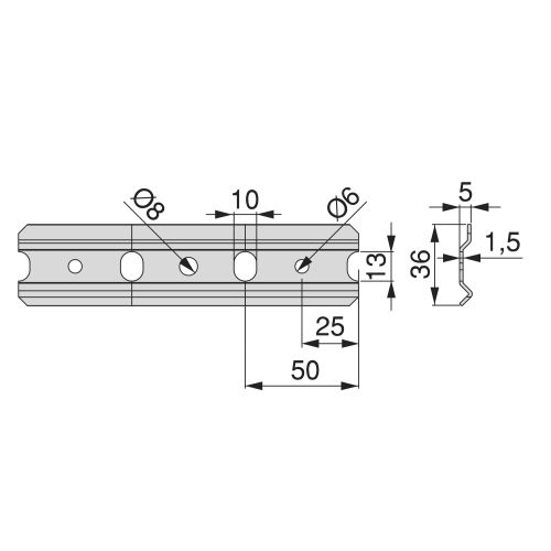 Profil de suspension en 2m acier galvanisé - EMUCA - 4131305 pas cher Secondaire 3 L