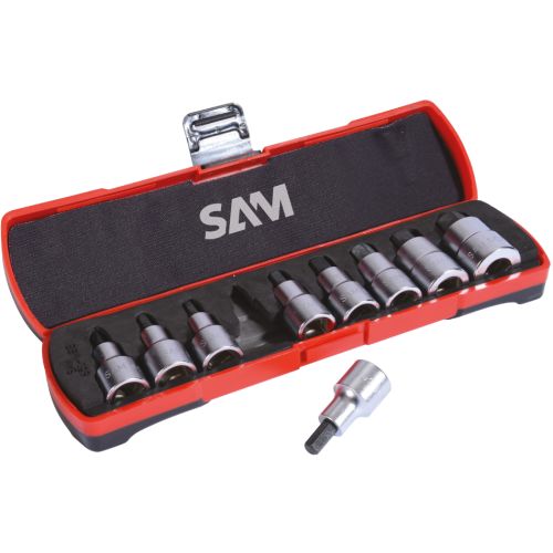 Coffret de 9 douilles tournevis 6 pans 1/2'' Sam outillage - SC-J9BOX photo du produit Principale L