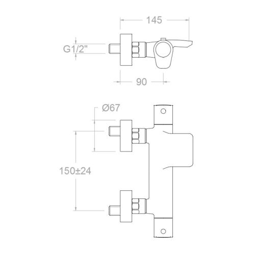 Mitigeur bain-douche thermostatique ALEXIA 363901SNC - RAMON SOLER - 36C302314 pas cher Secondaire 1 L