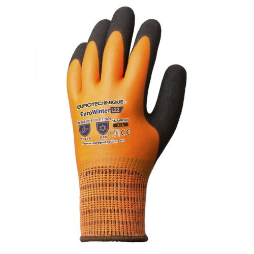 Gants tricot anti-froid EUROWINTER L22 orange fluo/noir T10 - COVERGUARD - 1LAWO10 pas cher