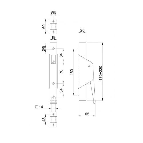 Crémone à levier acier zingué pour carré de 14mm – IBFM – 430 pas cher Secondaire 1 L