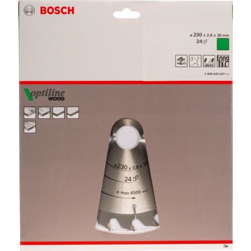 Lame de scie circulaire Optiline Wood 230 x 30 x 2,8 mm 24 dents - BOSCH - 2608640627 photo du produit Secondaire 1 L