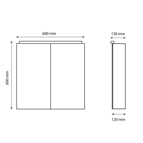 Armoir miroir Mirbox avec éclairage LED 60x60cm - CUISIBANE - S02MIRBOX60 pas cher Secondaire 2 L