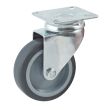Roulette diamètre 50 mm hauteur 72 mm caoutchouc gris platine pivotant + frein AVL 557850H photo du produit