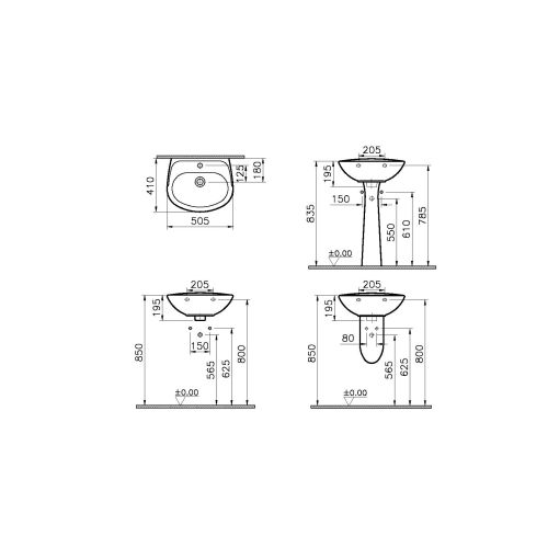 Lavabo blanc NORMUS 550x420 - VITRA - 5087L003-1029 pas cher Secondaire 2 L