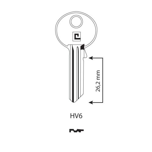 Ebauche de clé type VACHETTE HV6 photo du produit Secondaire 1 L