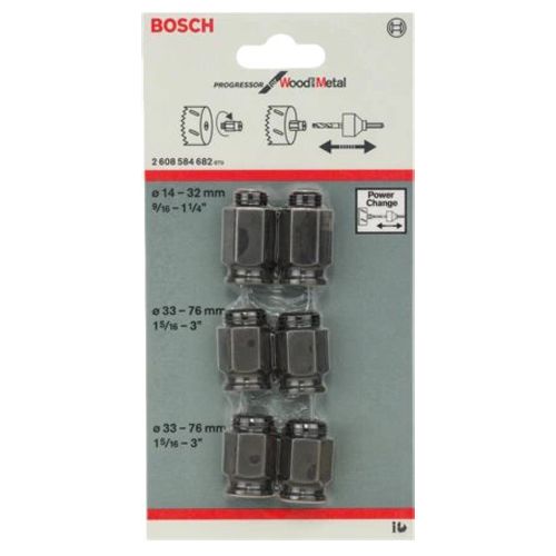 Pack de 6 adaptateurs de transition Bosch pour scies-trépans - 2608584682 photo du produit Secondaire 1 L