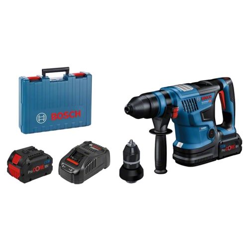 Perforateur SDS Plus 18V Biturbo GBH 18V-34 CF 5,8J + 2 batteries Procore 8Ah + chargeur + coffret standard BOSCH 0611914002 photo du produit