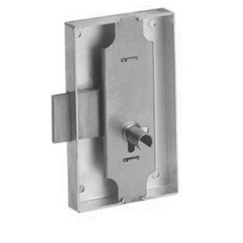 Serrure à coffre cambré 80x55mm axe 35mm longueur du canon 12mm droite finition fer - DEVISMES - 12033-004-D pas cher