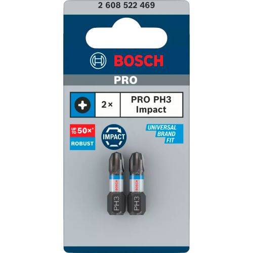 Embout de vissage Pro impact PH3 25 mm pour un vissage robuste BOSCH 2608522469 photo du produit Secondaire 9 L