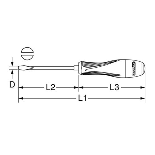 Tournevis ULTIMATEGRIP fente tri-matière 125 x 5,5 mm KS TOOLS 922.6407 photo du produit Secondaire 1 L