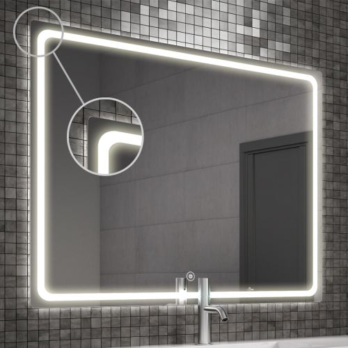 Meuble de salle de bain simple vasque 2 tiroirs MIG et miroir Led VELDI roble (chêne clair) 60cm - COSYNEO - NIZMIG60VELDIROB pas cher Secondaire 1 L