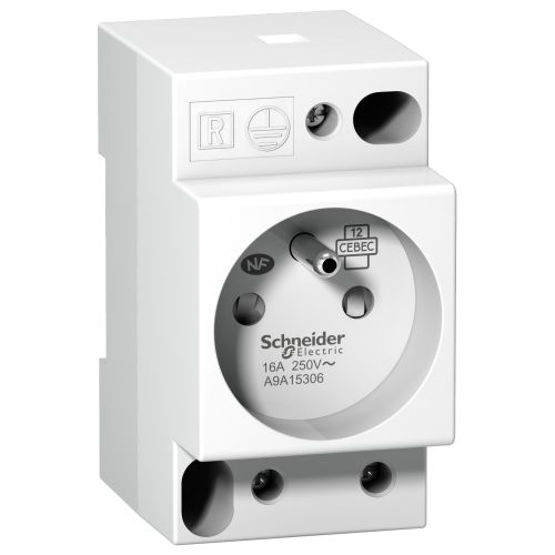 Prise de courant ACTI9 modulaire 16 A 2P+T standard français 250 V SCHNEIDER ELECTRIC A9A15306 photo du produit Principale L