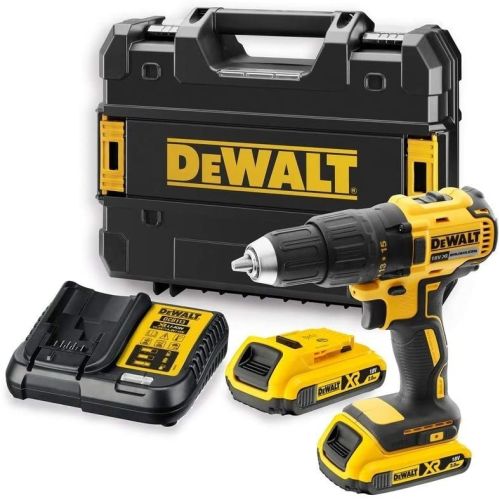 Perceuse-visseuse 18V compact XR + 2 batteries 2Ah + chargeur + coffret TSTAK - DEWALT - DCD777D2K photo du produit