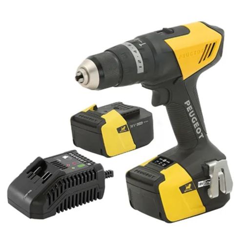 Perceuse à percussion 18 V EnergyDrill18VP40N + 2 batteries 4 Ah + chargeur rapide + coffret PEUGEOT OUTILLAGE 250317 photo du produit