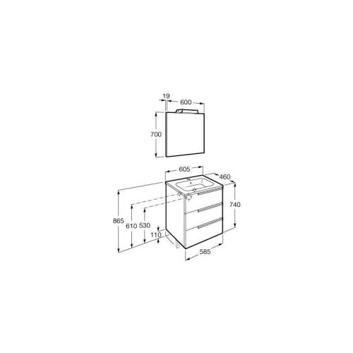 Pack meuble complet VICTORIA N FAMILY 60CM wenge ROCA A855849154 photo du produit Secondaire 1 L