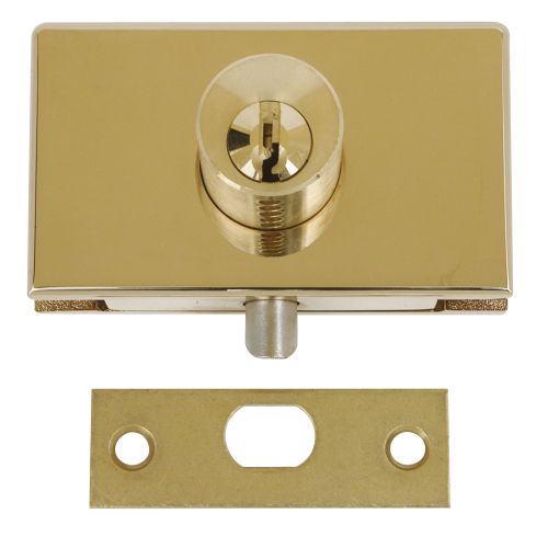 Serrure de vitrine p&ecirc;ne biseaut&eacute; dor&eacute; STREMLER 1450.40.0 photo du produit