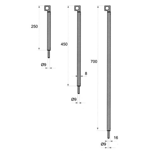 Verrou aluminium en applique ATLAS L 450mm gris - FAPIM - 3724_G5 pas cher Secondaire 1 L