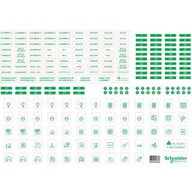 Lot de 10 feuilles A4 de symboles autocollants RESI9 Schneider Electric en plastique transparent - R9H13228 photo du produit Principale M