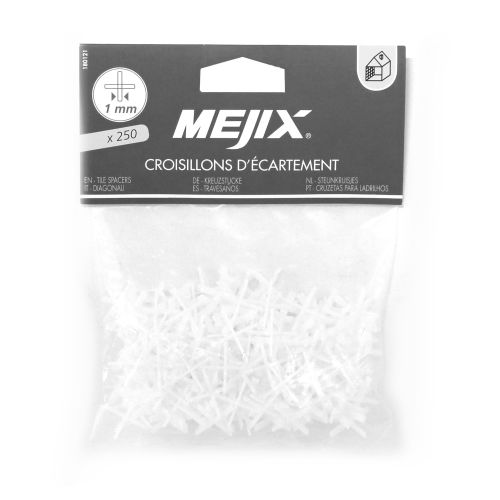 Croisillons d'écartement 1mm x 250 pcs  - MEJIX - 180121 pas cher Secondaire 2 L