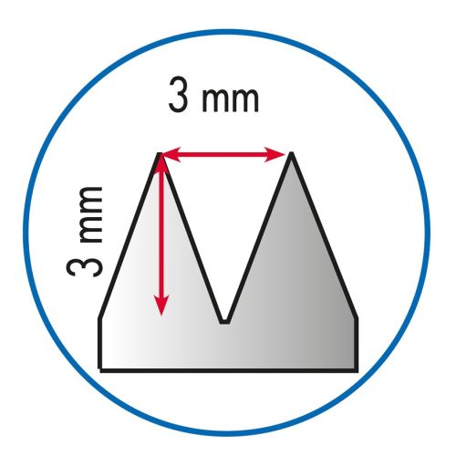 Platoir acier dentelé 280 x 115 mm V 3 x 3 MEJIX 180258 photo du produit Secondaire 1 L
