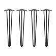 Set de 4 pieds HAIRPIN de hauteur 710mm en acier finition noir - EMUCA - 2040414 pas cher