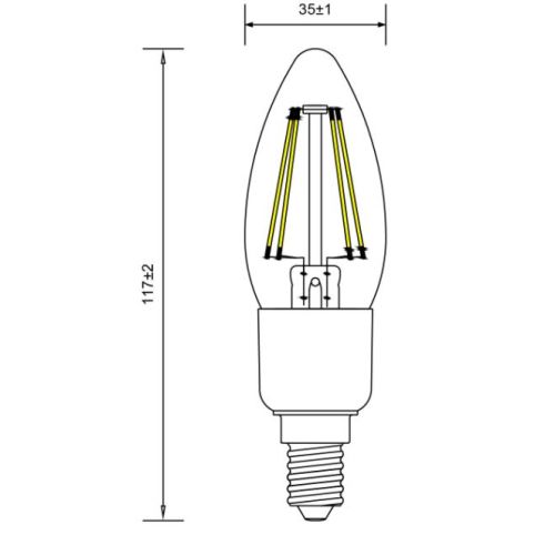 Ampoule flamme TOLEDO Retro dimmable 470 lm E14 SYLVANIA 0027292 photo du produit Secondaire 1 L