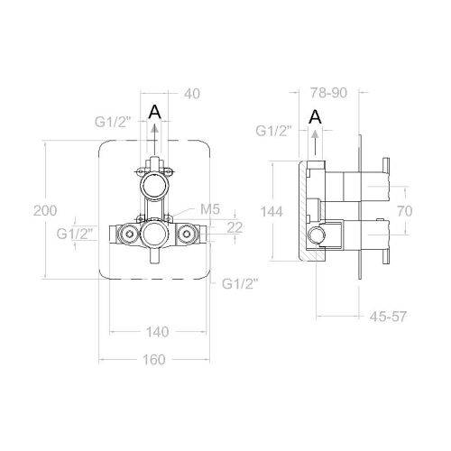Mitigeur de douche thermostatique &agrave; encastrer 1 voie DRAKO 332411S - RAMON SOLER - 33D302535 pas cher Secondaire 1 L