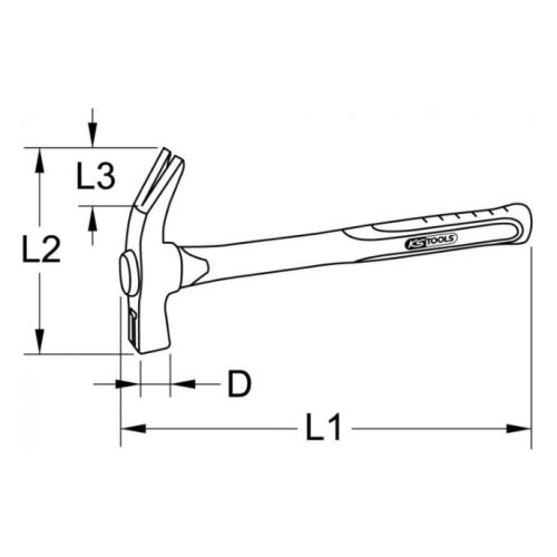 Marteau de coffreur manche tri-mati&egrave;re 700 g KS TOOLS 142.2010 photo du produit Secondaire 5 L