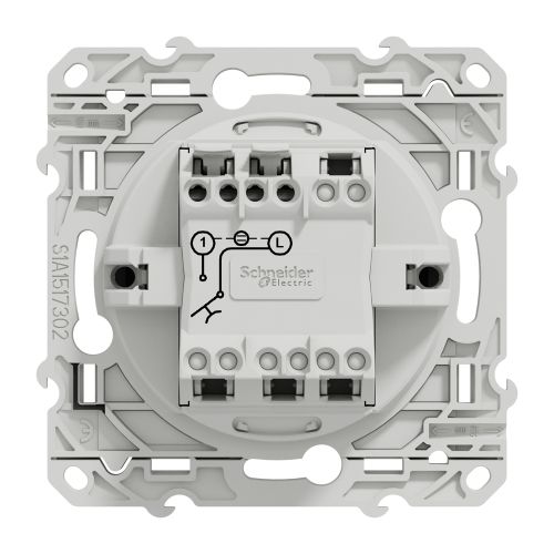 Bouton-poussoir ODACE 10 A à vis lumineux anthracite 0,15 mA - SCHNEIDER ELECTRIC - S546276 pas cher Secondaire 2 L