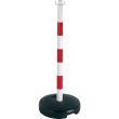 Poteau PVC Rouge/Blanc sur socle à lester 9kg photo du produit