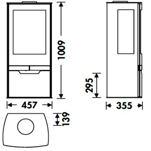 Poêle à bois ZINC 1009x457x355 - PANADERO - 18100 pas cher Secondaire 2 L