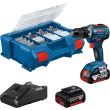 Perceuse visseuse 18V GSR 18V-55 + 2 batteries 4Ah + chargeur + coffret L-CASE Pick & Click - BOSCH - 06019H5209 pas cher