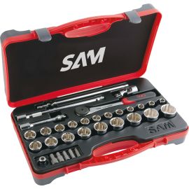 Coffret 1/2'' de 32 outils Sam outillage 12 pans en mm - 75-S32 photo du produit Principale M