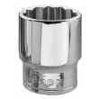 Douille 3/8'' 12 pans métriques diamètre 24mm longueur 33mm - FACOM - J.24 pas cher
