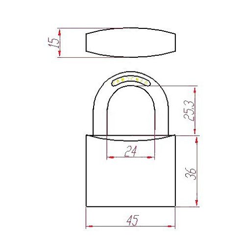 Cadenas standard laiton UNO 45mm s'entrouvrant anse en U - HERACLES - I-CAD45MV pas cher Secondaire 3 L