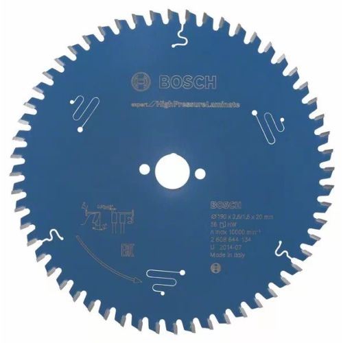Lames de scie circulaire for High Pressure Laminate 190x20x2,6x56 - BOSCH EXPERT - 2608644134 pas cher
