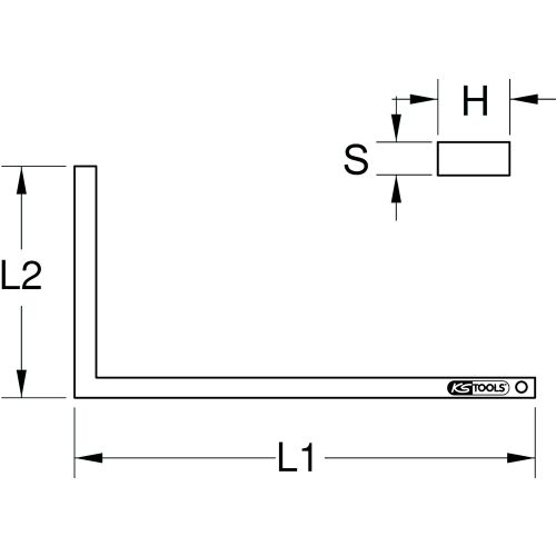 Equerre de ma&ccedil;on section 30 x 5 mm - L 500 mm KS TOOLS 300.0250 photo du produit Secondaire 1 L